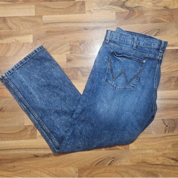 Wrangler Retro Slim Boot Jeans 42×34 Vintage-Inspired Western Denim Slim Bootcut - Picture 4 of 9